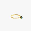 Anel com Esmeralda Redonda em Ouro Amarelo 18K