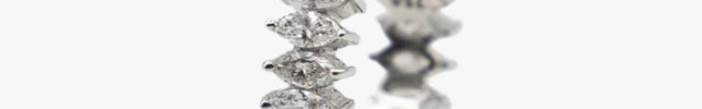 Aliança Inteira Diamantes em  Ouro Branco 18K