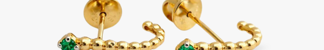 Brinco de Esmeralda em Ouro Amarelo 18k