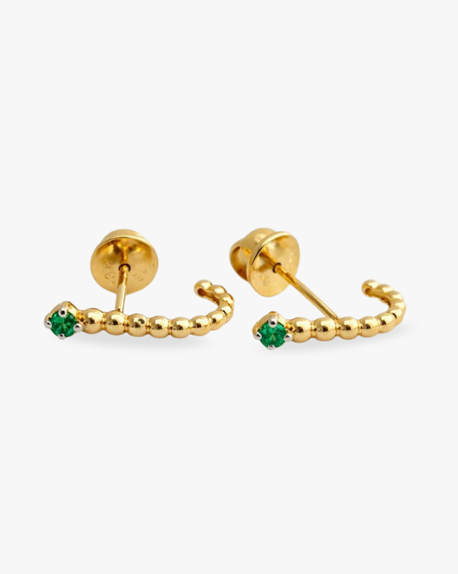 Brinco de Esmeralda em Ouro Amarelo 18k
