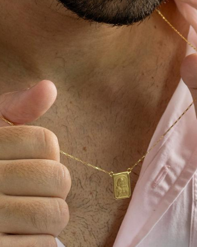 Escapulário Fé em Ouro Amarelo 18K