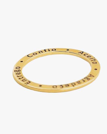 Anel Personalizado Frases  em Ouro Amarelo 18K