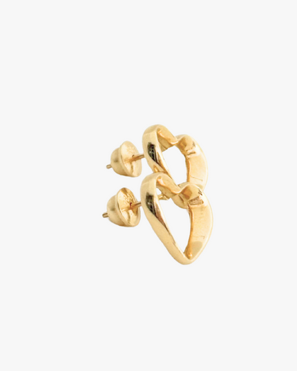 Brinco Coração Vazado em Ouro Amarelo 18K