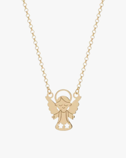 Escapulário Anjo em Ouro Amarelo 18K