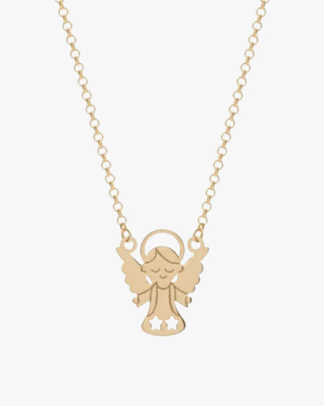 Escapulário Anjo em Ouro Amarelo 18K