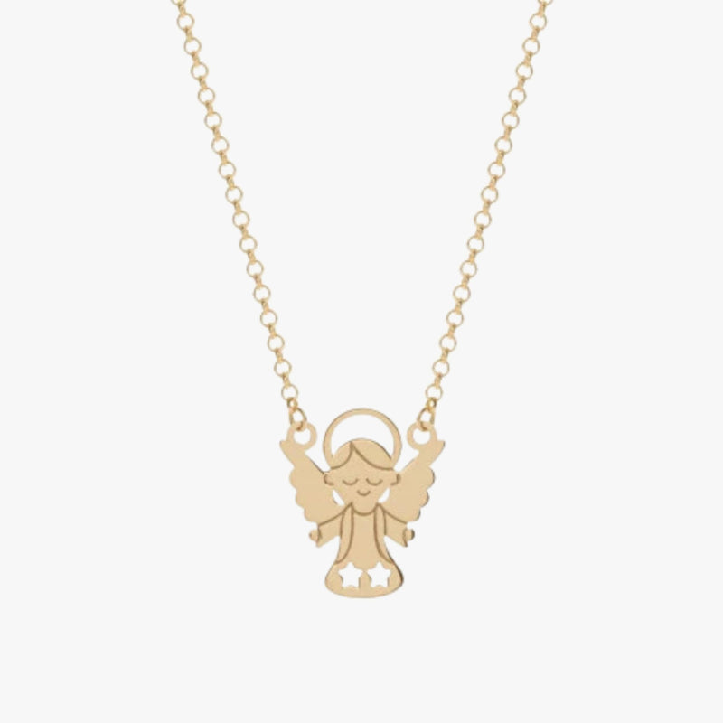 Escapulário Anjo em Ouro Amarelo 18K