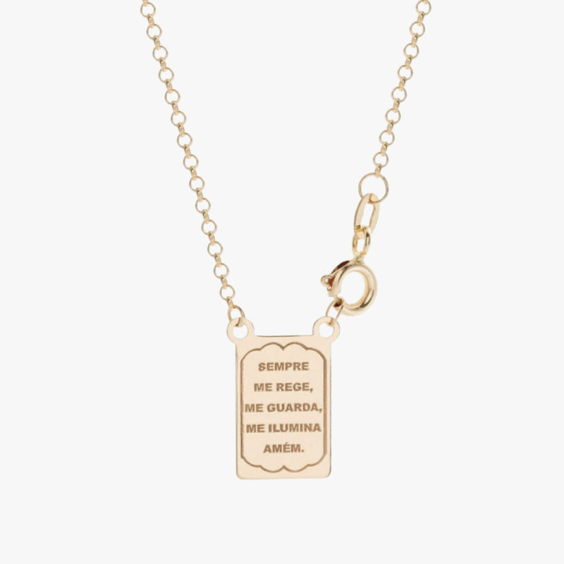 Escapulário Anjo em Ouro Amarelo 18K