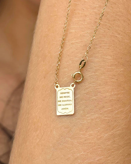 Escapulário Anjo em Ouro Amarelo 18K