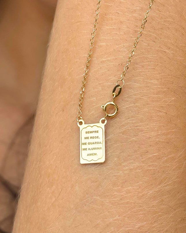 Escapulário Anjo em Ouro Amarelo 18K