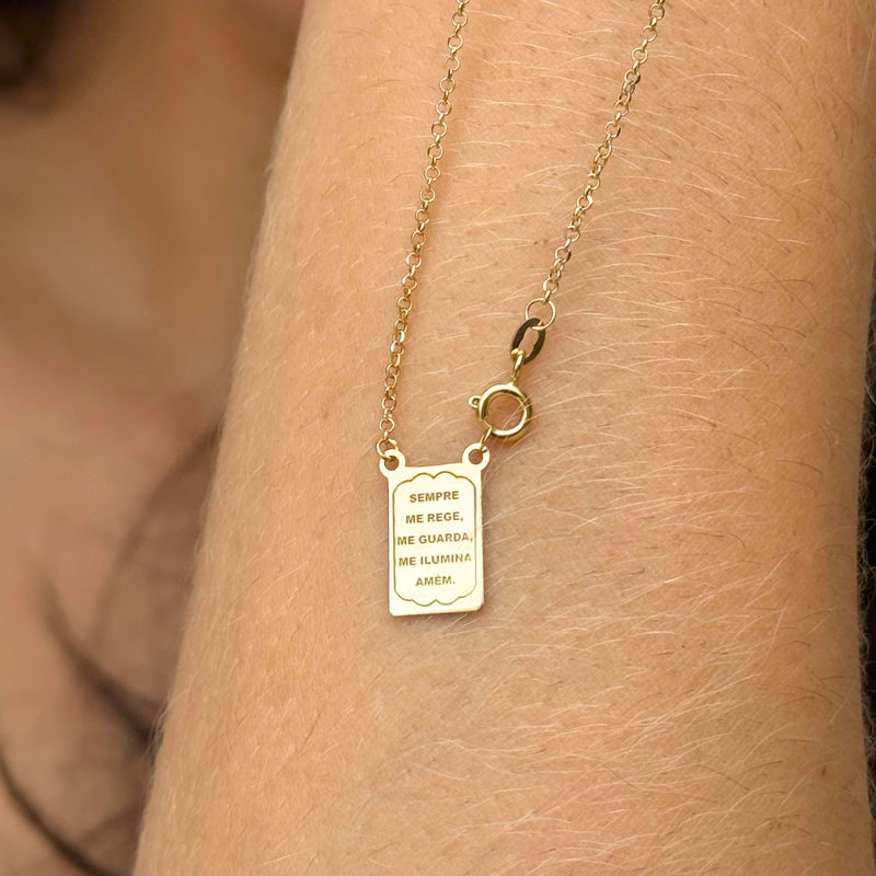 Escapulário Anjo em Ouro Amarelo 18K