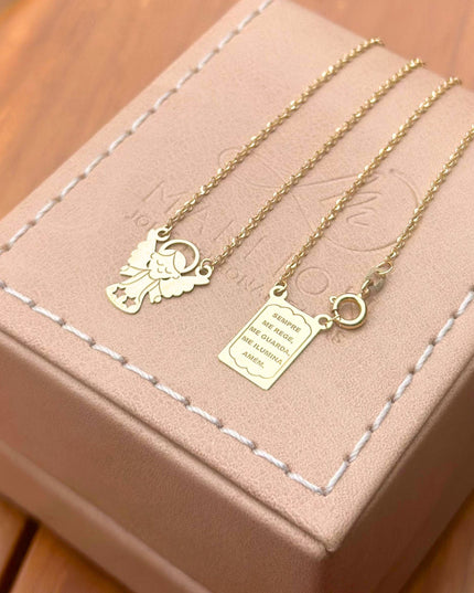 Escapulário Anjo em Ouro Amarelo 18K