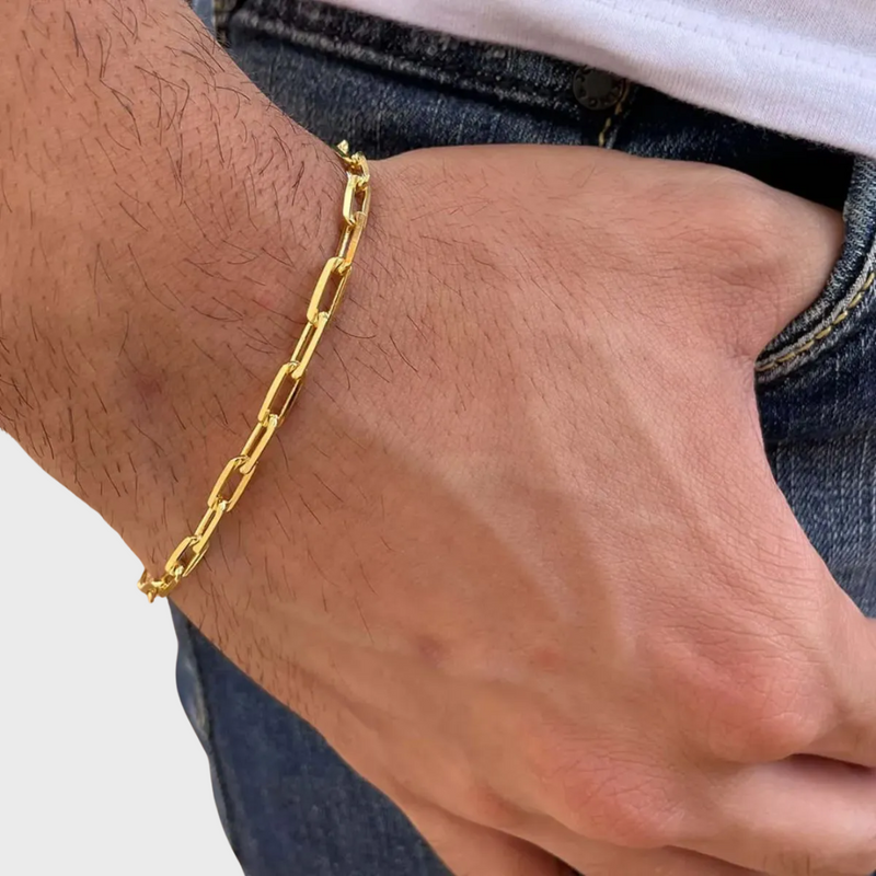 Pulseira Entrelaço Masculina em Ouro Amarelo 18K