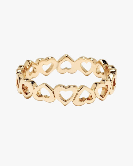 Anel Corações em Ouro Amarelo 18K