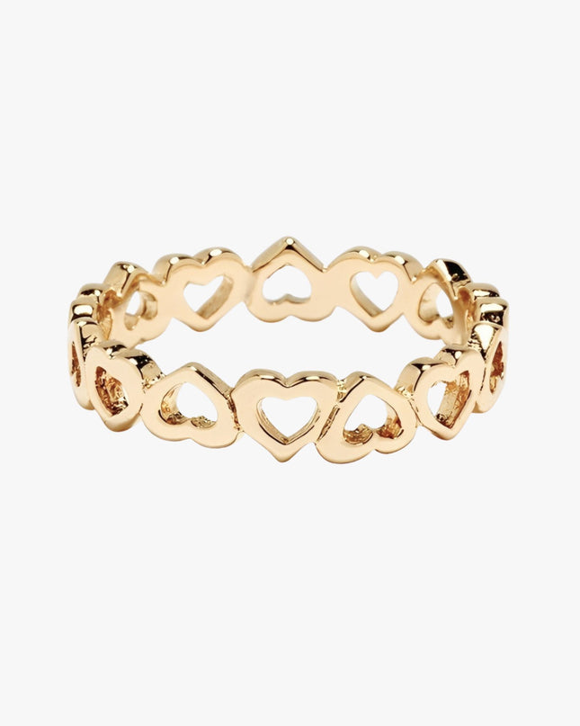 Anel Corações em Ouro Amarelo 18K