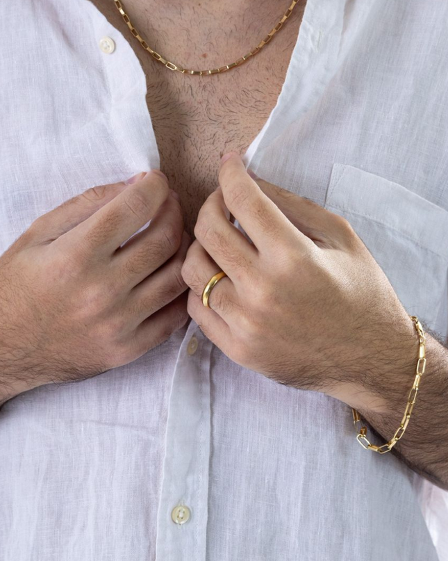 Pulseira Entrelaço Masculina em Ouro Amarelo 18K