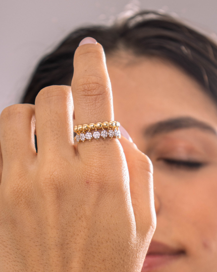 Anel Toque de Luz Coroa em Diamantes