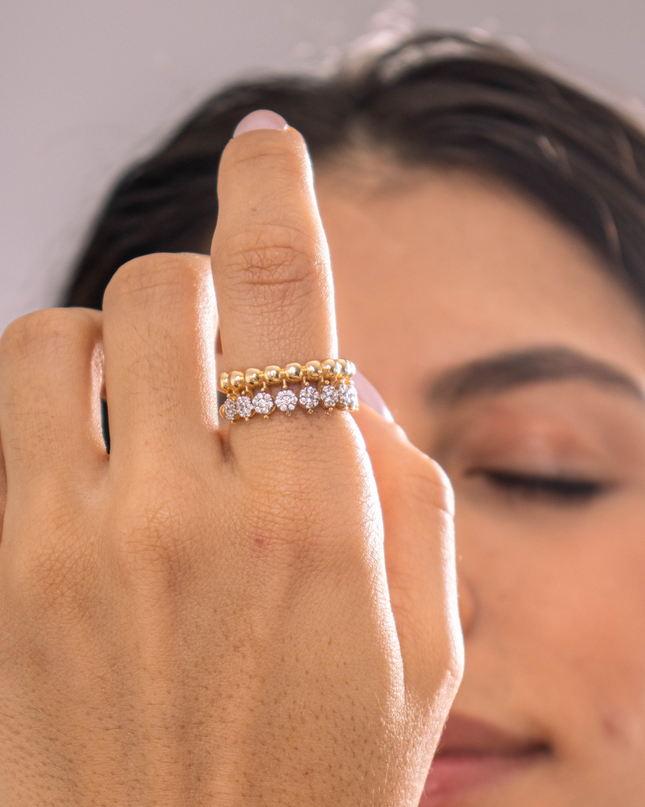 Anel Toque de Luz Coroa em Diamantes