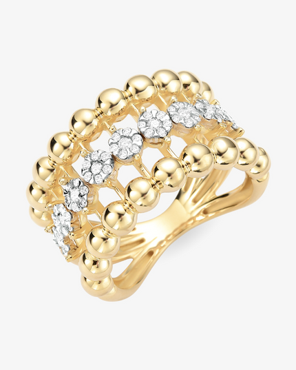 Anel Toque de Luz Com Diamantes