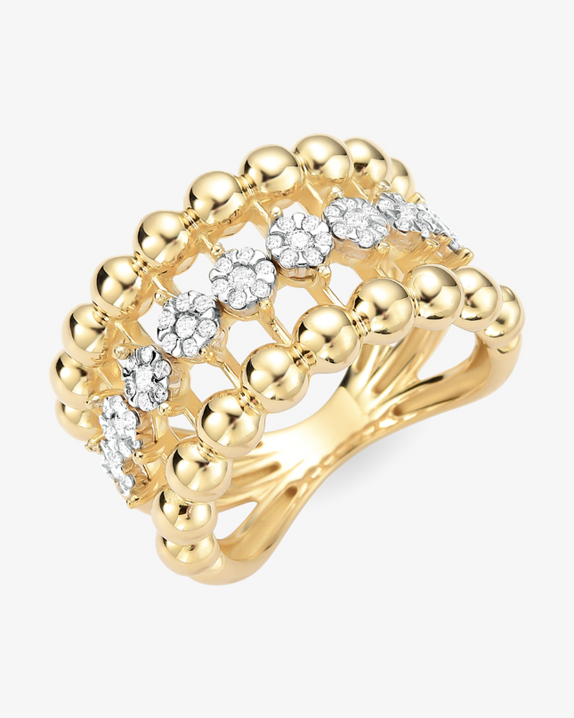 Anel Toque de Luz Com Diamantes