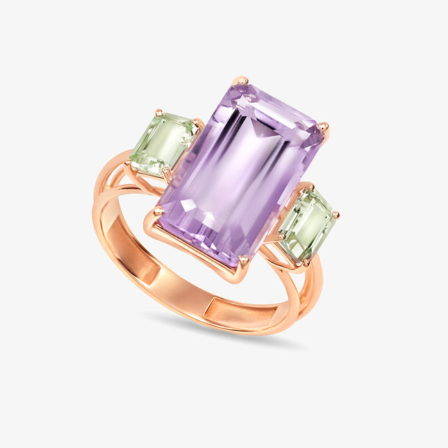 Anel Aura com Três Pedras Naturais