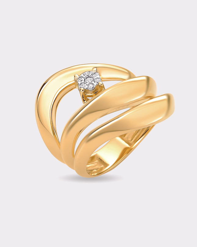 Anel Trio Arcos Luz com Diamantes