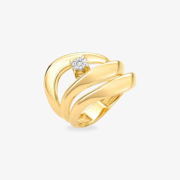 Anel Trio Arcos Luz com Diamantes