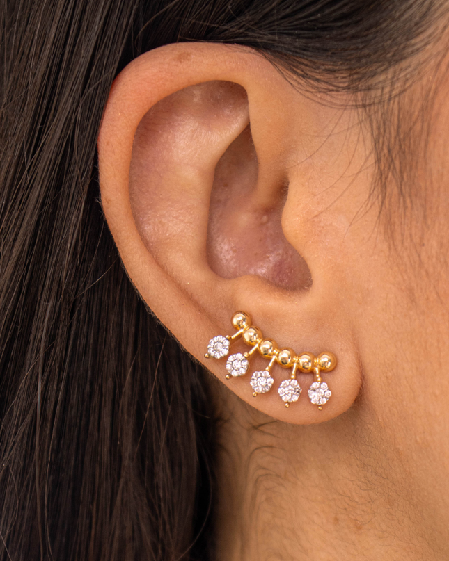 Brinco Earcuff com Toque de Luz em Diamante
