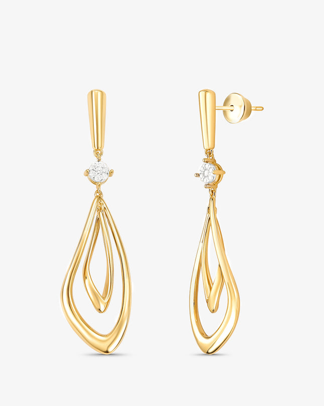 Brinco Pêndulo de Luz com Diamantes