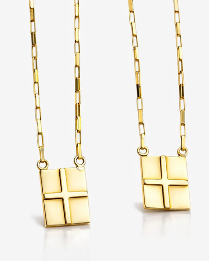 Escapulário Masculino em  Ouro Amarelo 18K