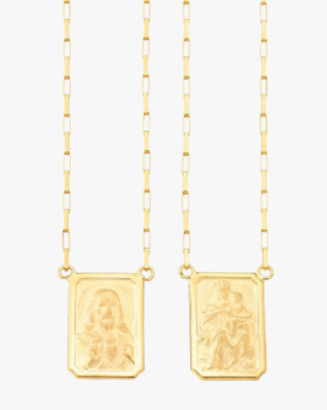 Escapulário Luz em Ouro Amarelo 18K