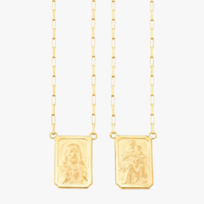 Escapulário Luz em Ouro Amarelo 18K