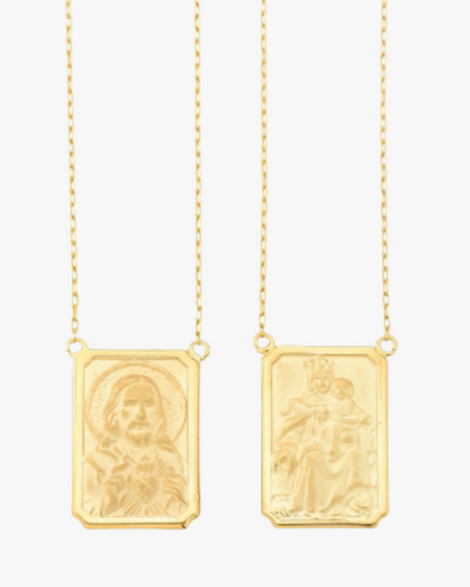 Escapulário Fé em Ouro Amarelo 18K