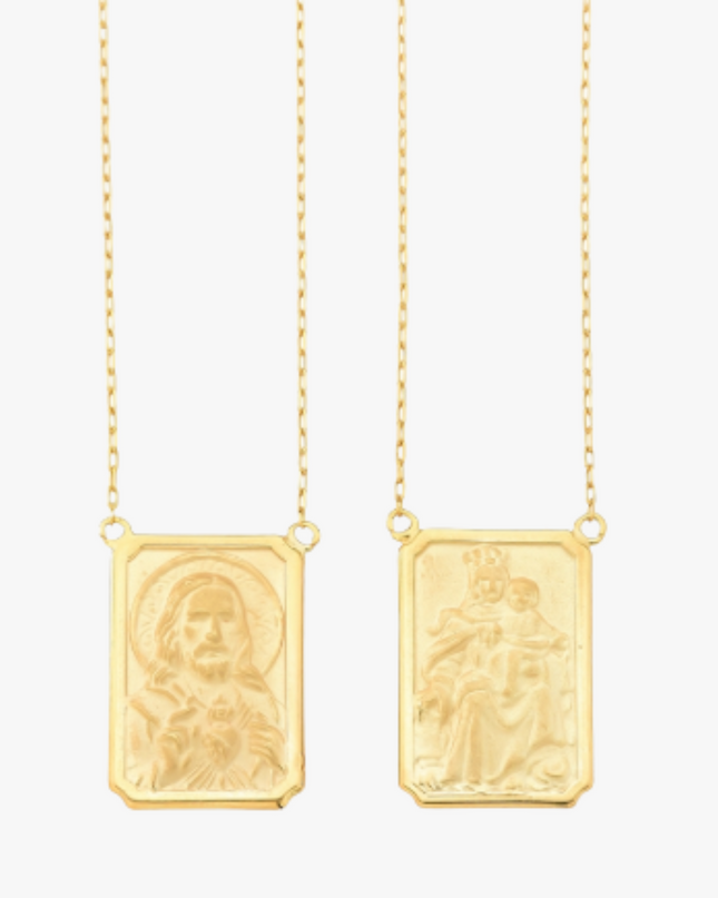 Escapulário Fé em Ouro Amarelo 18K