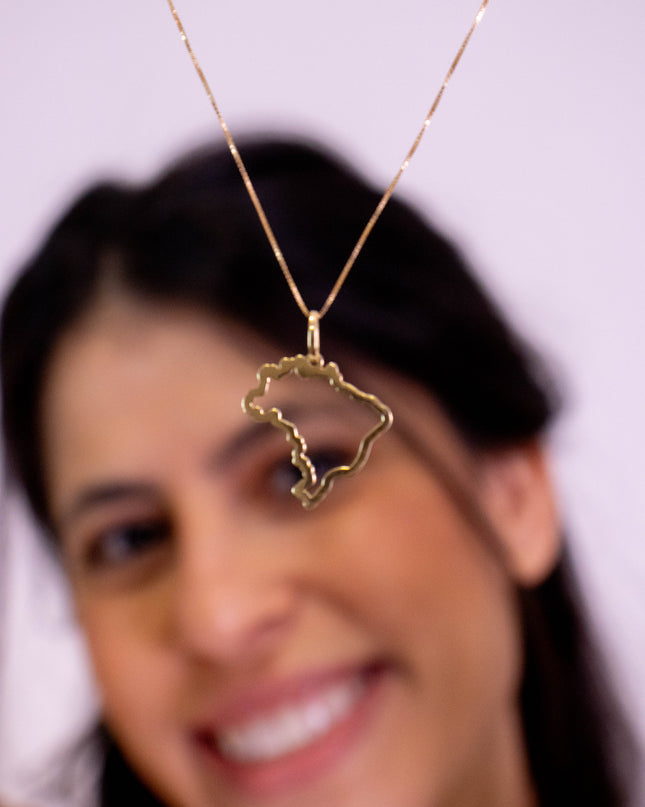 Pingente Brasil Copa Ouro Amarelo 18K