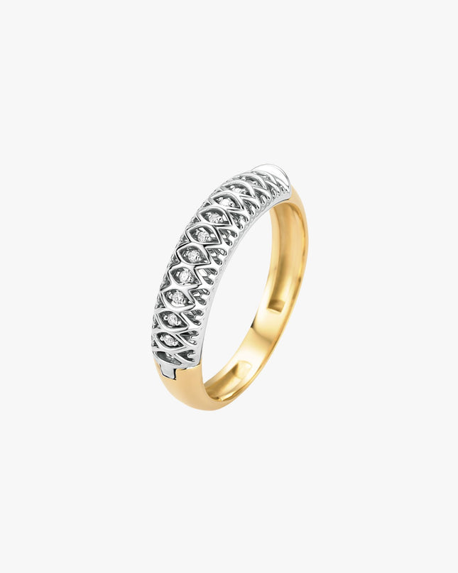 Anel Forever com Diamantes em Ouro Amarelo 18K e Ouro Branco 18K