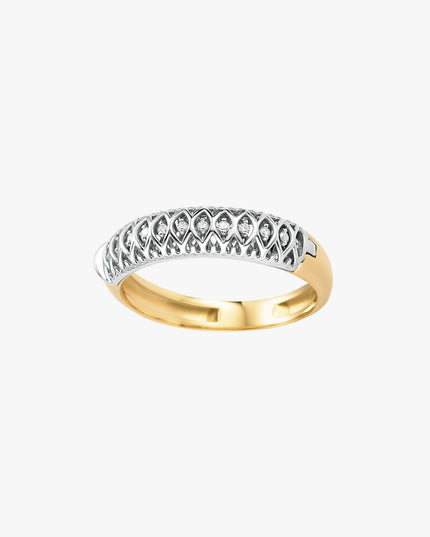 Anel Forever com Diamantes em Ouro Amarelo 18K e Ouro Branco 18K
