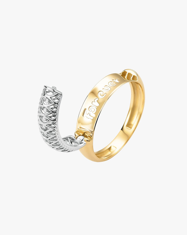 Anel Forever com Diamantes em Ouro Amarelo 18K e Ouro Branco 18K