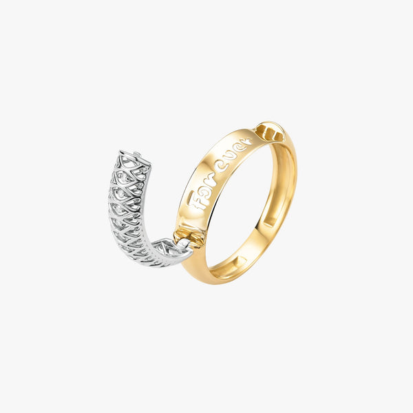 Anel Forever com Diamantes em Ouro Amarelo 18K e Ouro Branco 18K