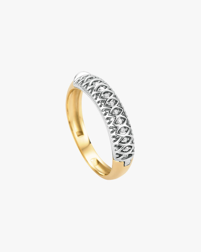 Anel Forever com Diamantes em Ouro Amarelo 18K e Ouro Branco 18K