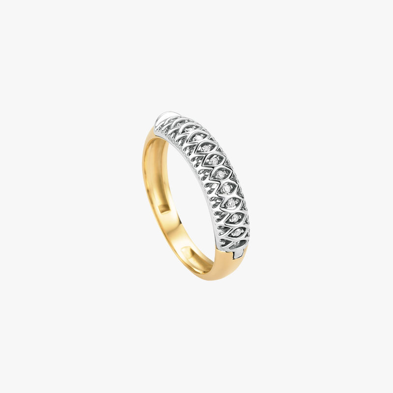 Anel Forever com Diamantes em Ouro Amarelo 18K e Ouro Branco 18K