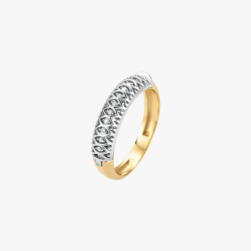 Anel Forever com Diamantes em Ouro Amarelo 18K e Ouro Branco 18K