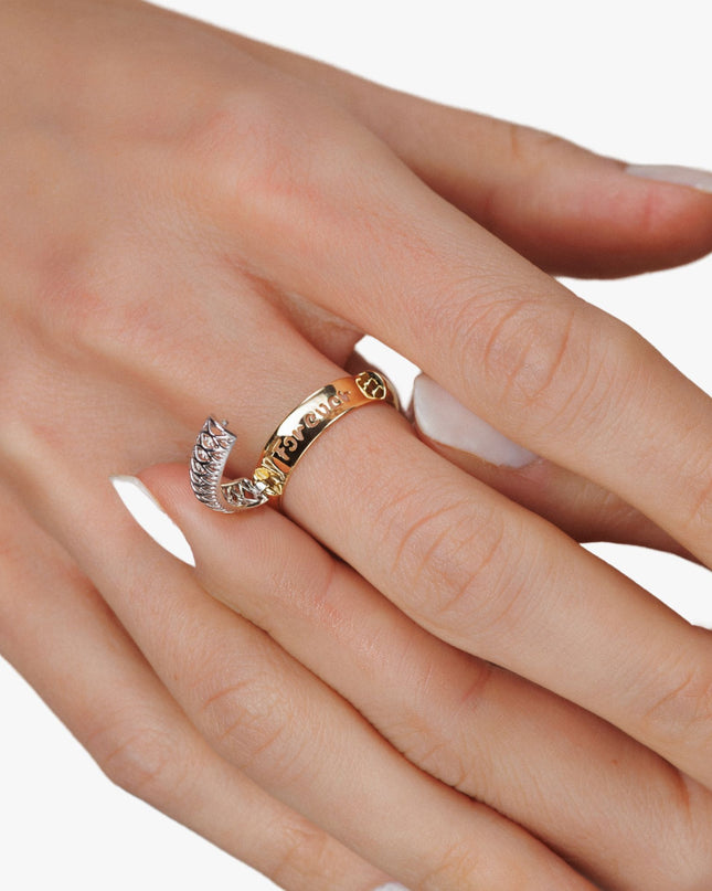 Anel Forever com Diamantes em Ouro Amarelo 18K e Ouro Branco 18K