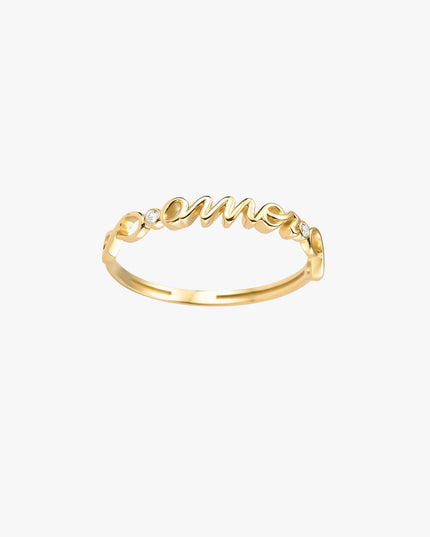 Anel Amor em Ouro Amarelo 18K