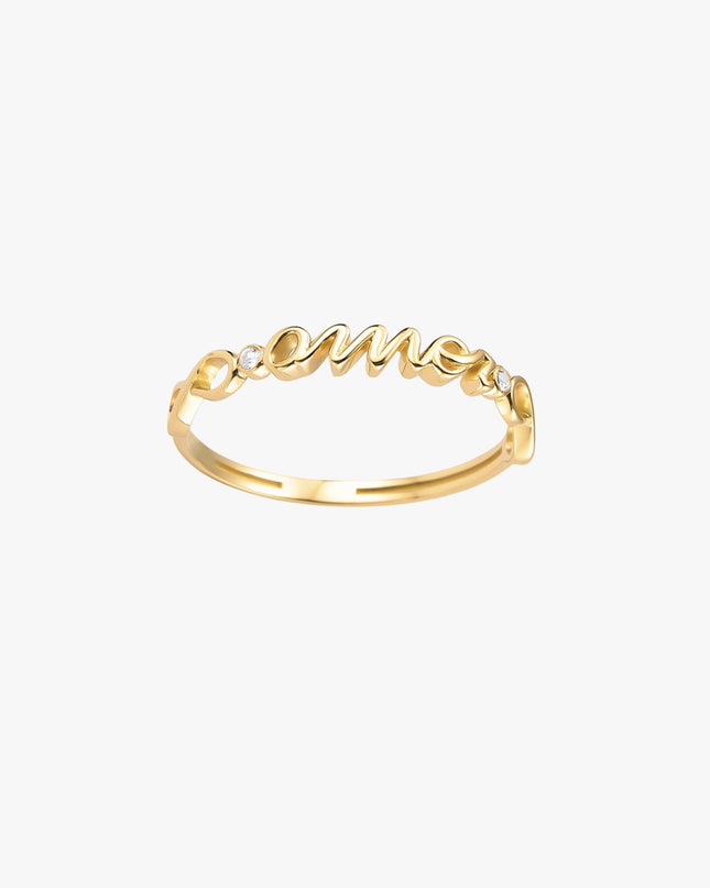Anel Amor em Ouro Amarelo 18K