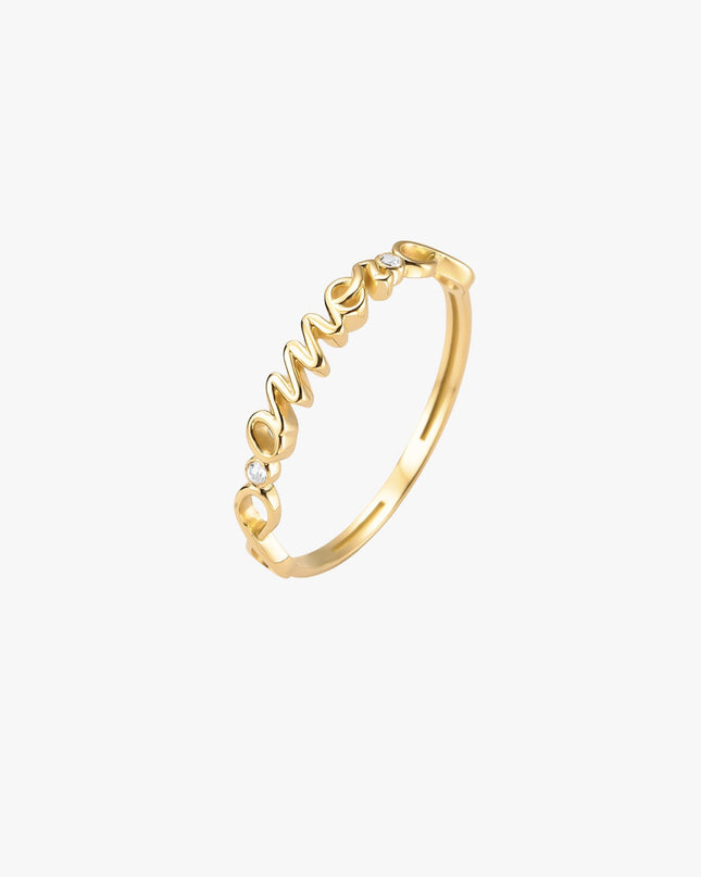 Anel Amor em Ouro Amarelo 18K