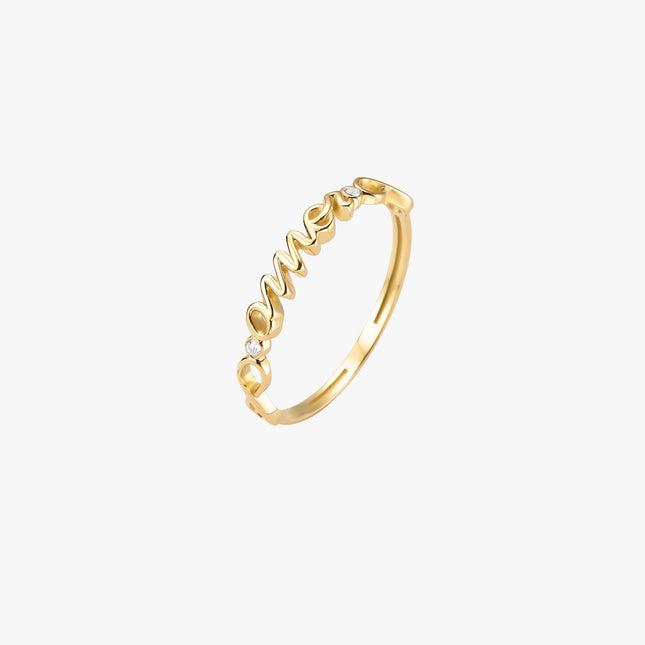 Anel Amor em Ouro Amarelo 18K