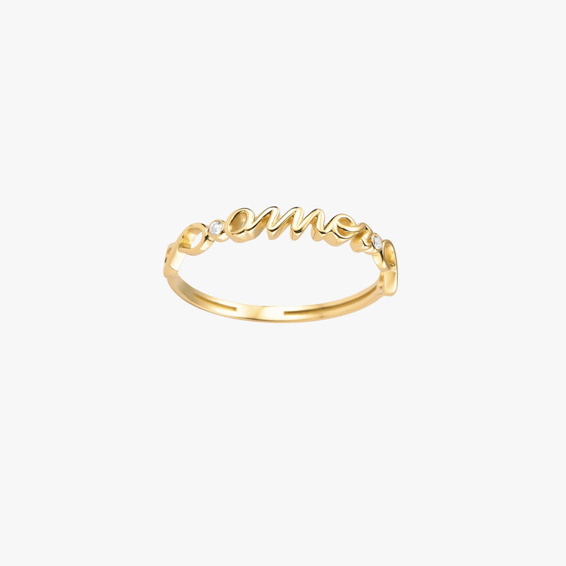 Anel Amor em Ouro Amerelo 18K
