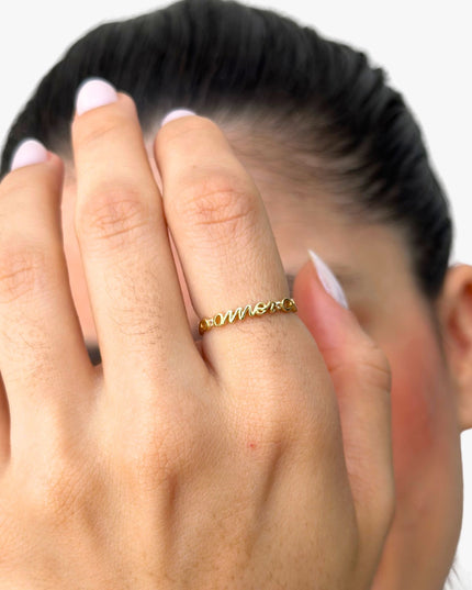 Anel Amor em Ouro Amarelo 18K