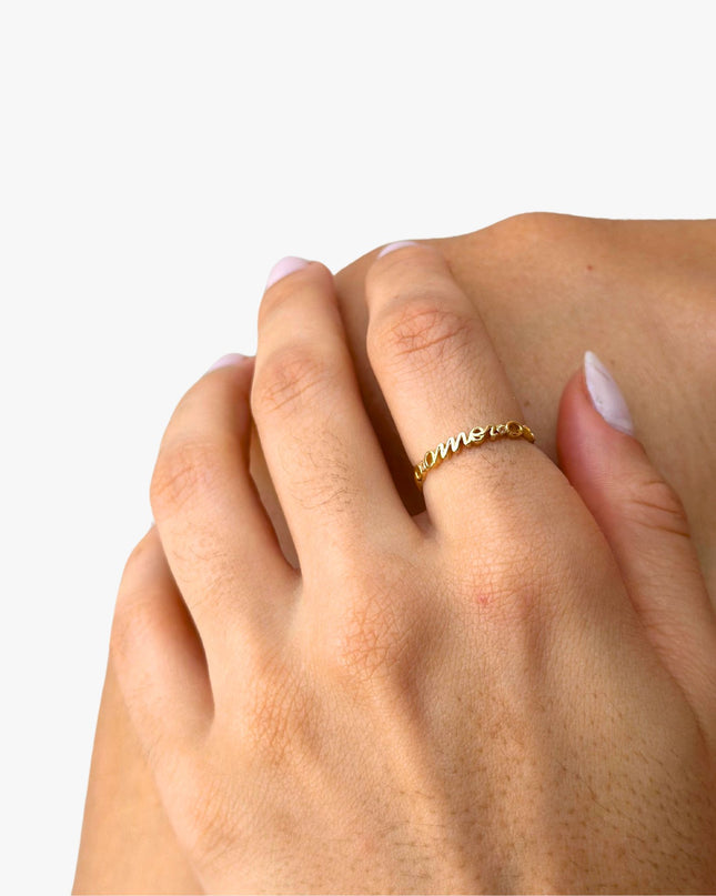 Anel Amor em Ouro Amarelo 18K