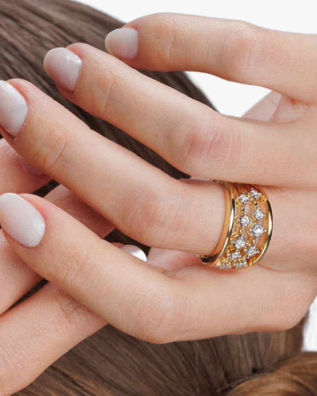 Anel iluminar com Diamantes